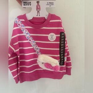Target Hello Kitty Pink and White Striped 2-Piece Kids Matching Set